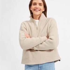 Everlane ReNew Quarter Zip Fleece Oat- Size XS